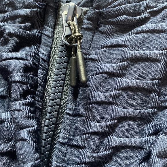 New Mix Navy Blue Form Fitting Zip Up Hoodie Size S/M - Picture 9 of 10